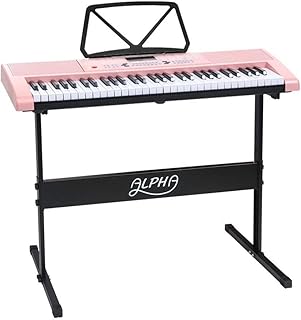 ALPHA 61 Keys Electronic Piano Keyboard Portable Digital Keyboard with Audio Input, Microphone Input, Headphont Output, 25...