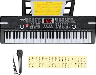 Hricane Kids Piano Keyboard, 61 Keys Beginner Electronic Keyboard Portable Digital Music Keyboard