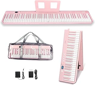 MAGICON BX-20 88-Key Foldable Electronic Piano,Full Size Semi Weighted Keys Portable Piano, the strength touch key,support...