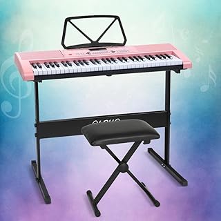 ALPHA 61 Keys Electronic Piano Keyboard Portable Digital Keyboard with Audio Input, Microphone Input, Headphone Output, To...
