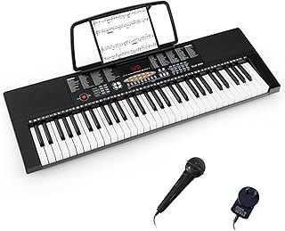 HONEY JOY 61-Key Electronic Keyboard Piano, Portable Digital Piano w/ 300 Rhythms, 300 Timbres, 50 Demo Songs, 3 Teaching …