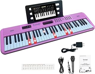 Funtaki Portable Kids Piano Keyboard with Lighted Keys - 61 Compact Keys Electric Piano for Beginners Adults Kids Ages 3-7...